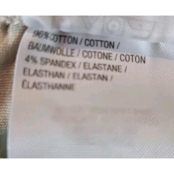 D&Co Cropped Pants Sz Lg Ivory Beige cotton elastane elastic waist stretch pullo - Picture 8 of 10